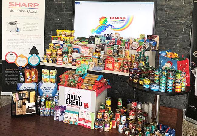 Daily bread food collection for the community by Sharp Sunshine Coast